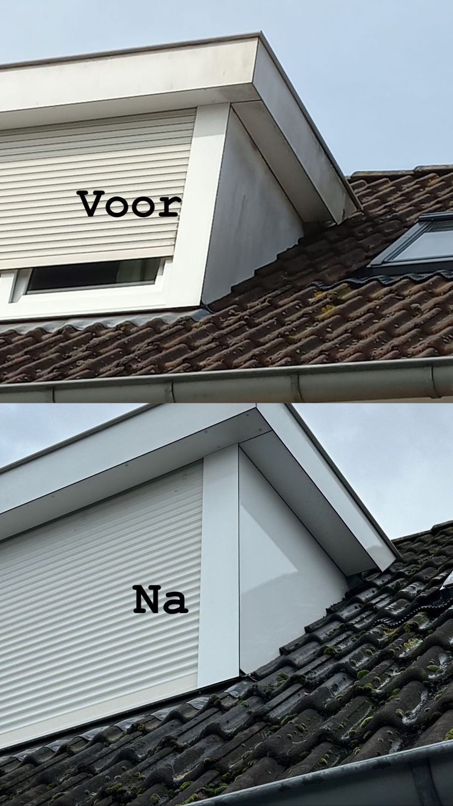 Voor en na: dakkapel met rolluik